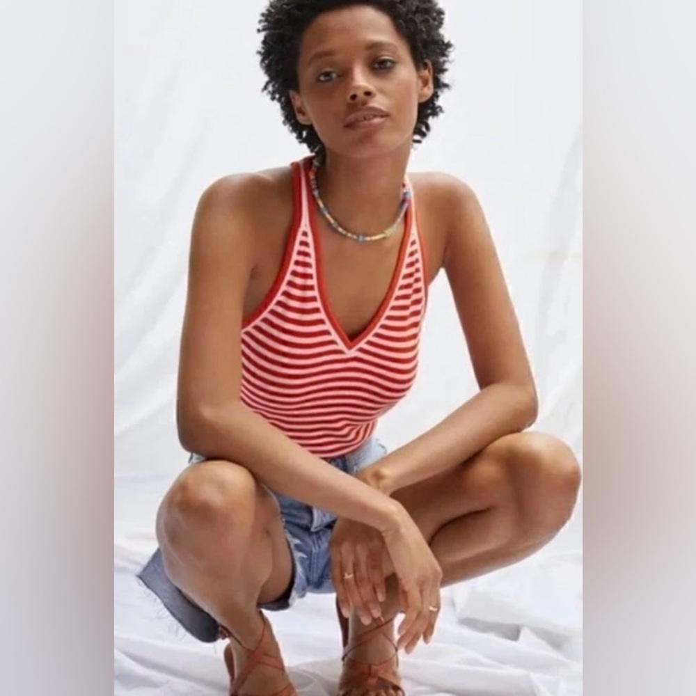 MAEVE by ANTHROPOLOGIE Striped V-Neck Tank Top